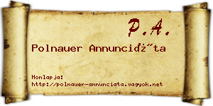 Polnauer Annunciáta névjegykártya